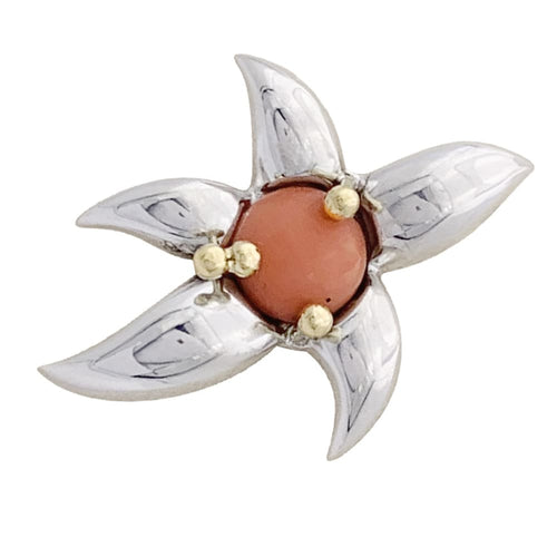 Boucles d'oreilles Tiffany & Co. - Parure clips d’oreilles et broche en or jaune, argent et corail 58 Facettes 33458