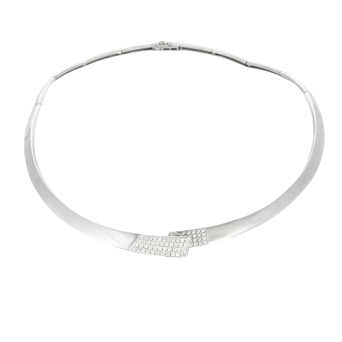 Collier Collier or gris et diamants Louis Féraud 58 Facettes