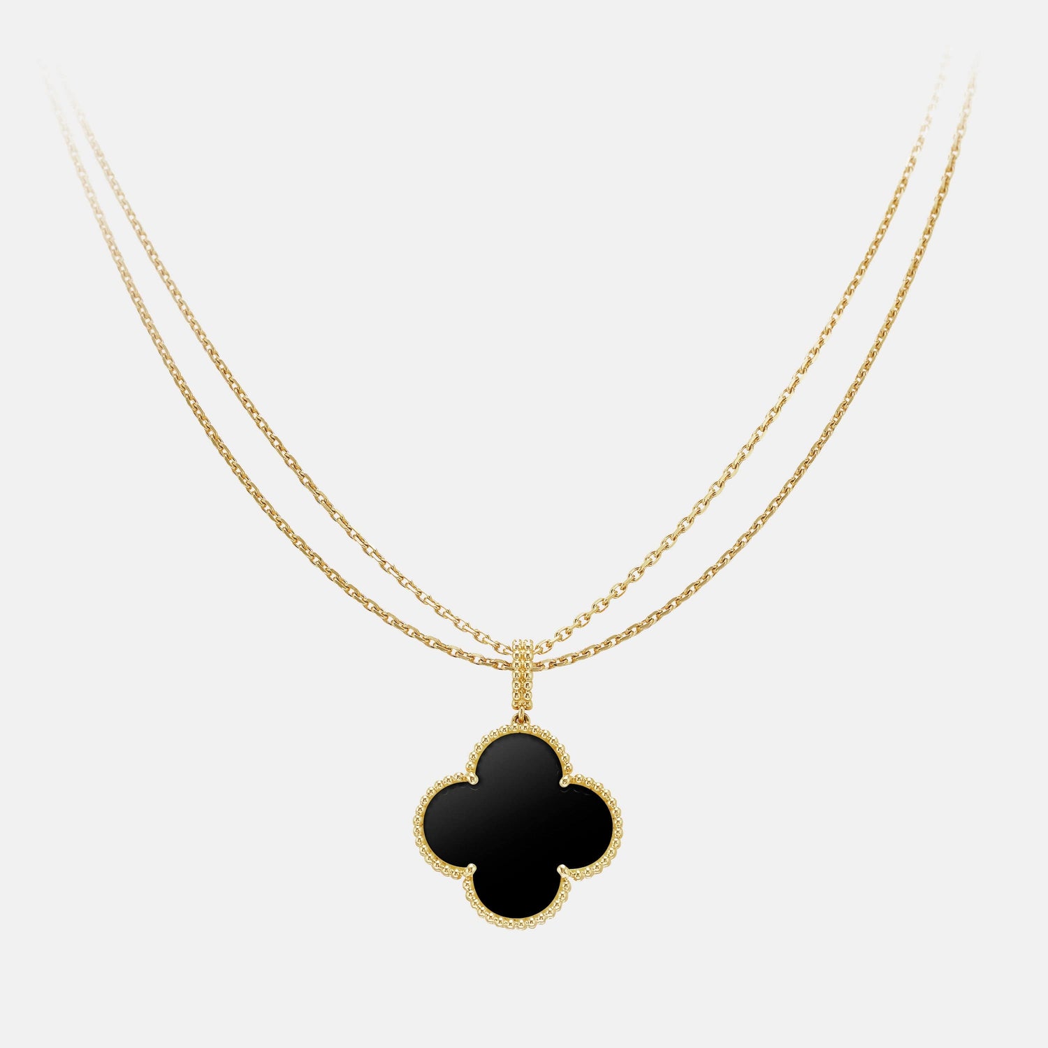 Collier Magic Alhambra Or jaune Onyx 1 motif