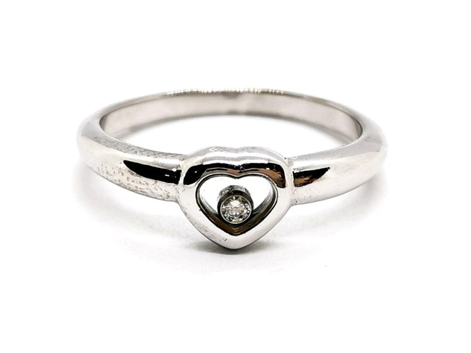 Bague 65 Chopard Bague Coeur Happy Diamonds Or blanc Diamant 58 Facettes 1160016CN