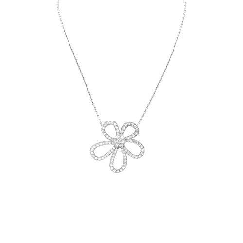 Collier Van Cleef & Arpels Flowerlace - Collier en or blanc et diamants 58 Facettes 35309
