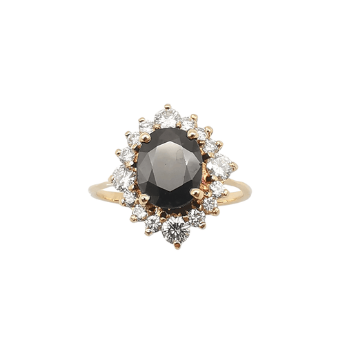 Bague 55 Bague Marguerite Or jaune Saphir et Diamants 58 Facettes