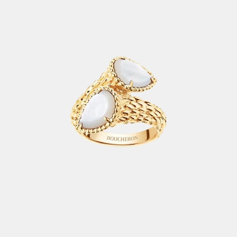 Bague Serpent Bohème Or jaune Perle 3.79ct, motifs S