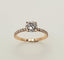 Bague 51 Bague Sur-Mesure Solitaire 1ct Pavé Diamants Or Rose 58 Facettes