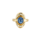 Bague 52 Bague sertie d’un saphir cabochon en or jaune et diamants 58 Facettes BO/240028/