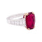 Bague 57 Bague en or blanc et or jaune 750 sertie rubis et diamants 58 Facettes 34079
