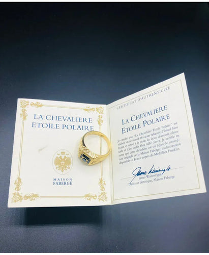 Bague 71 Fabergé Étoile Polaire - Chevalière en or jaune 18K saphir et diamants 58 Facettes BO200010/ETOILEPOLAIREFABERGE