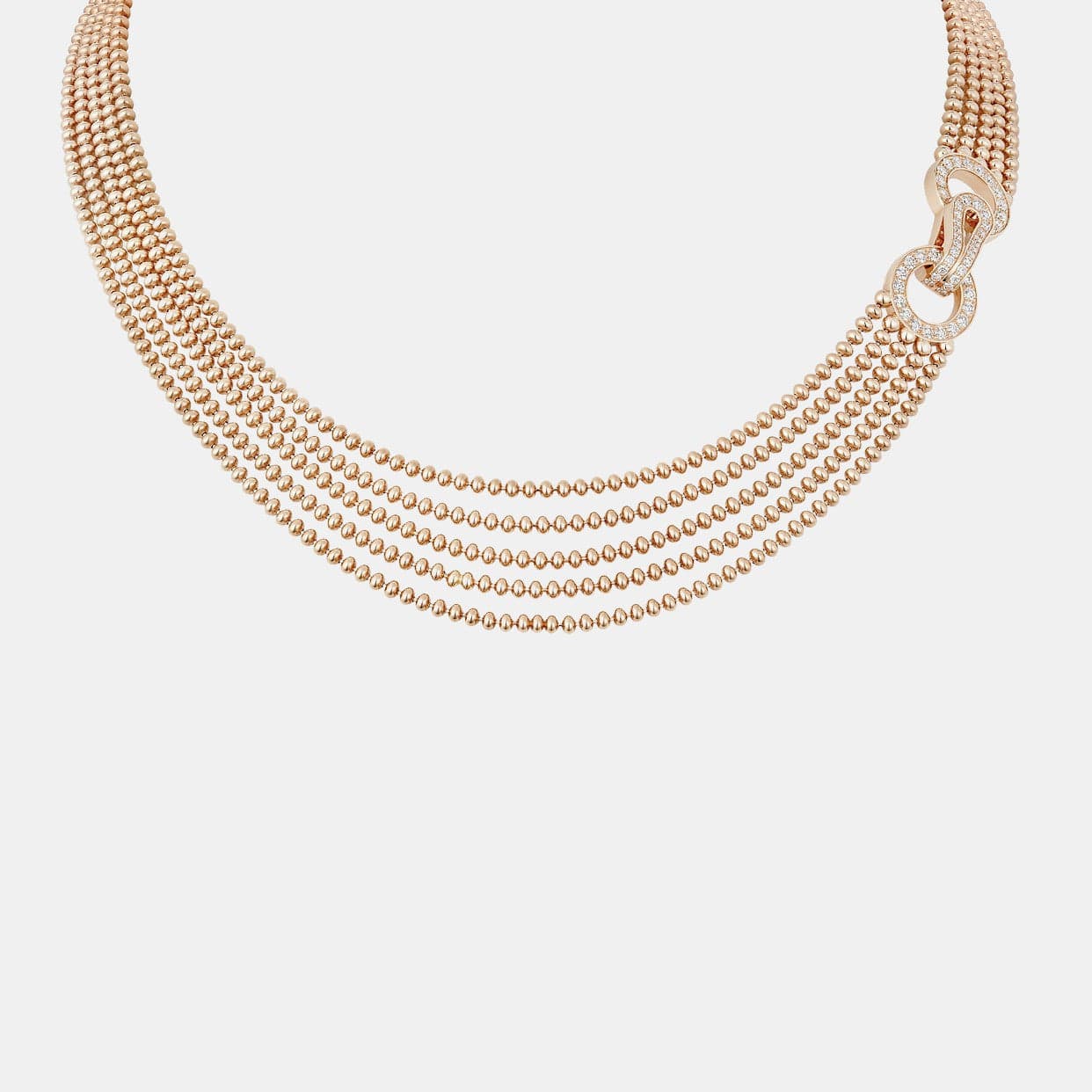 Collier Agrafe Or rose Diamant