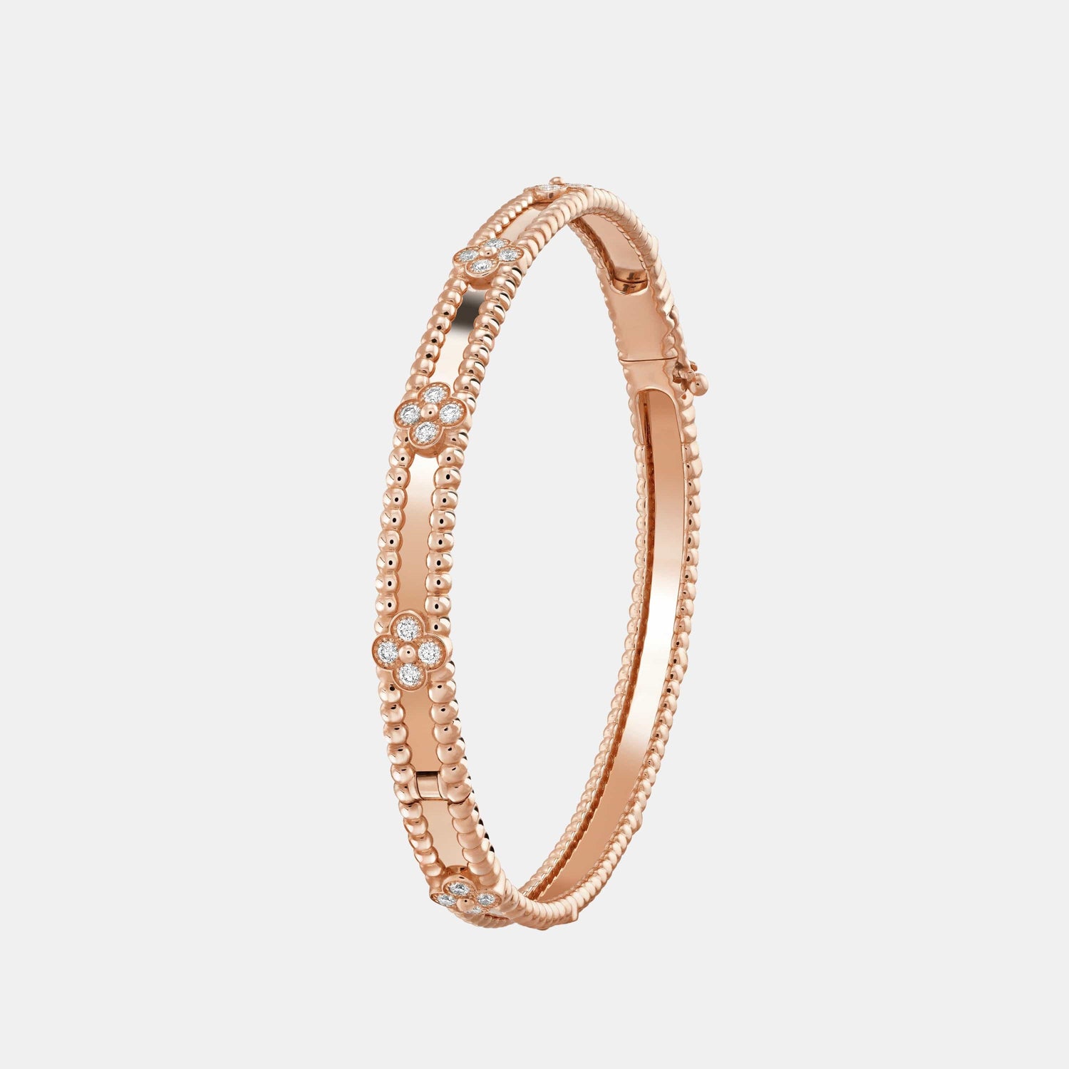Bracelet Perlée Or rose Diamant 0.68ct