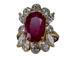 Bague Bague Ovale Rubis et Diamants en or jaune 58 Facettes BA-112