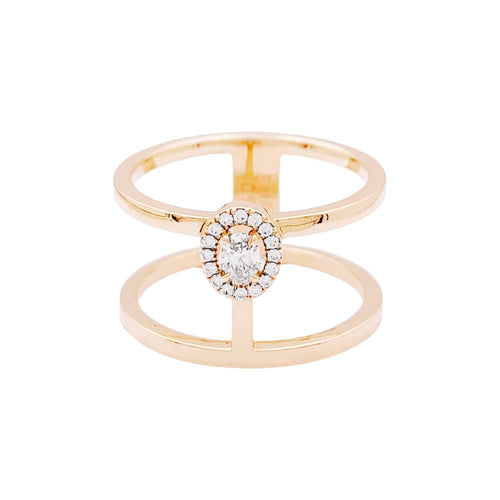 Bague 53 Messika Glam'Azone - Bague en or rose et diamants 58 Facettes 35210
