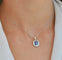Collier Collier - Pendentif en or blanc 18 ct avec saphir Ceylan et diamants 58 Facettes 10061
