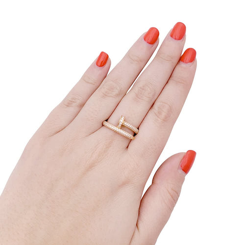 Bague 55 Cartier Juste un Clou - Bague en or rose et diamants 58 Facettes 33751