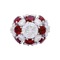 Bague 52 Bague en platine 950 sertie de diamants et rubis 58 Facettes 33584