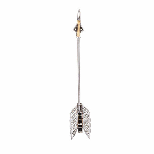 Broche Époque édouardienne - Broche jabot en platine et diamants 58 Facettes G11649
