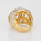 Bague 47 Bague cocktail vintage en or jaune 18 carats, cristal de roche et diamants 58 Facettes G11967