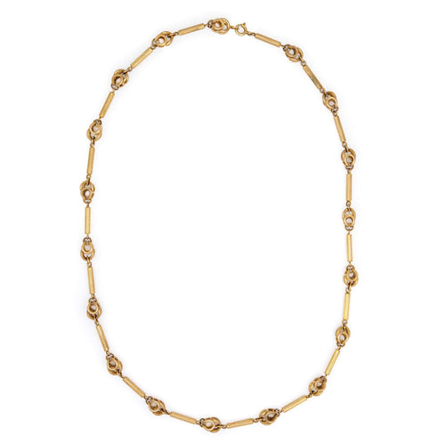 Collier Collier vintage à maillons fantaisie en or jaune 14 carats 58 Facettes G12257
