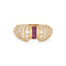 Bague Bague vintage dôme en or jaune 18 carats, diamants et rubis 58 Facettes G12263