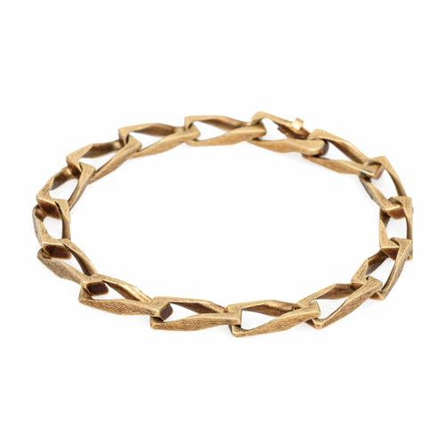 Bracelet Bracelet maille gourmette carrée vintage en or jaune 14 carats 58 Facettes G12675