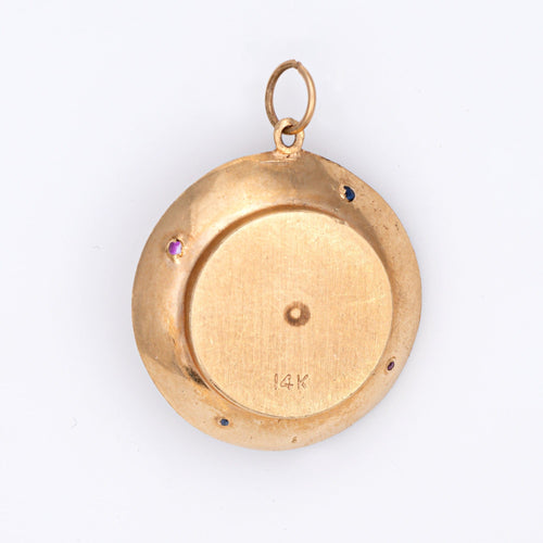 Pendentif Pendentif vintage - Charm roulette tournante en or jaune 14k 58 Facettes G12703