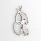Pendentif 3.81 Pendentif lettre B vintage en or blanc 14k et diamants 58 Facettes G13153