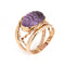 Bague 45 Bague vintage cocktail en or jaune 14 carats et améthyste sculptée 58 Facettes G13160