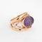 Bague 45 Bague vintage cocktail en or jaune 14 carats et améthyste sculptée 58 Facettes G13160