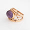 Bague 45 Bague vintage cocktail en or jaune 14 carats et améthyste sculptée 58 Facettes G13160