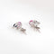 Boucles d'oreilles Boucles d'oreilles puces grappe saphirs et diamants en or blanc 14k 58 Facettes G13171
