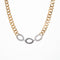 Collier Collier ras-de-cou - Gourmette vintage en or jaune 14 carats et diamants 58 Facettes G13174