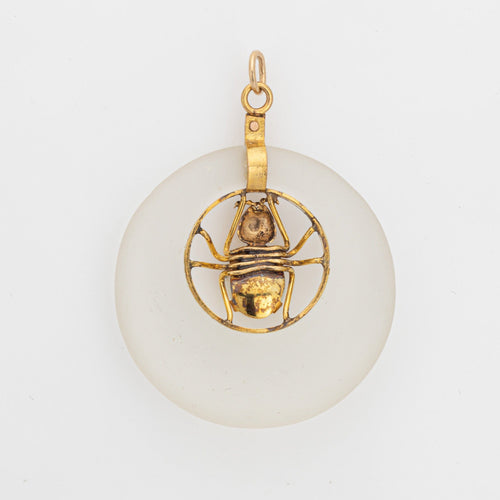 Pendentif Pendentif araignée vintage en or jaune 14 carats avec opale 58 Facettes G13436