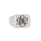 Bague 53.5 Cartier - Bague chevalière vintage en platine 950 gravée 58 Facettes G13443