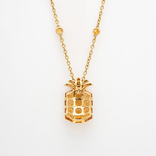 Collier Collier ananas en or jaune 18 carats et citrines 58 Facettes G13446
