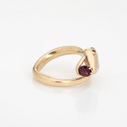 Bague 54 Bague serpent en or jaune 14 carats à rubellites 58 Facettes G13489