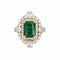Bague 54 Bague cocktail vintage en or jaune 18 carats, émeraude et diamants 58 Facettes G13550