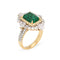 Bague 54 Bague cocktail vintage en or jaune 18 carats, émeraude et diamants 58 Facettes G13550
