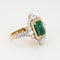 Bague 54 Bague cocktail vintage en or jaune 18 carats, émeraude et diamants 58 Facettes G13550