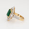 Bague 54 Bague cocktail vintage en or jaune 18 carats, émeraude et diamants 58 Facettes G13550