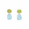 Boucles d'oreilles Boucles d'oreilles pendantes en or 18k, péridot, topaze bleue et diamants 58 Facettes G13657