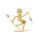 Pendentif Pendentif skieur vintage articulé en or jaune 14k et diamants 58 Facettes G13661