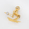Pendentif Pendentif skieur vintage articulé en or jaune 14k et diamants 58 Facettes G13661