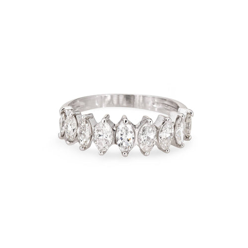 Bague 56 Bague vintage en platine 900 à diamants taille marquise 1 ct 58 Facettes G13663
