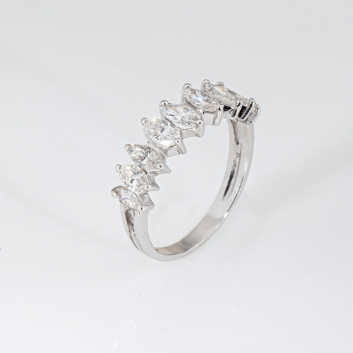Bague 56 Bague vintage en platine 900 à diamants taille marquise 1 ct 58 Facettes G13663