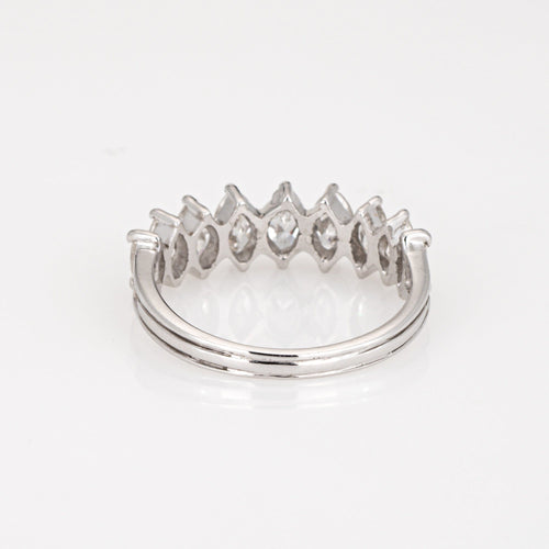 Bague 56 Bague vintage en platine 900 à diamants taille marquise 1 ct 58 Facettes G13663