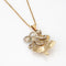 Collier Collier vintage pieuvre en or jaune et blanc 14 carats, diamants et émeraudes 58 Facettes G13665