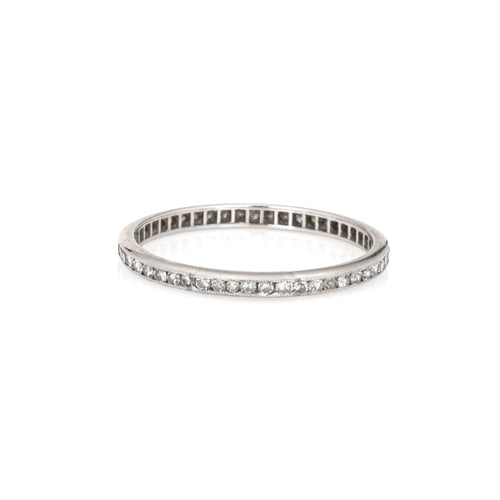 Bague 58 Art déco - Bague alliance en platine 900 et diamants 58 Facettes G13668