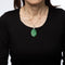 Collier Art déco - Collier fleurs en or blanc 14 ct et platine, jade et diamants 58 Facettes G13669
