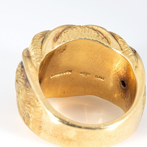 Bague 50 Tiffany & Co - Bague Vintage Quilt dôme en or jaune 18k 58 Facettes G13677