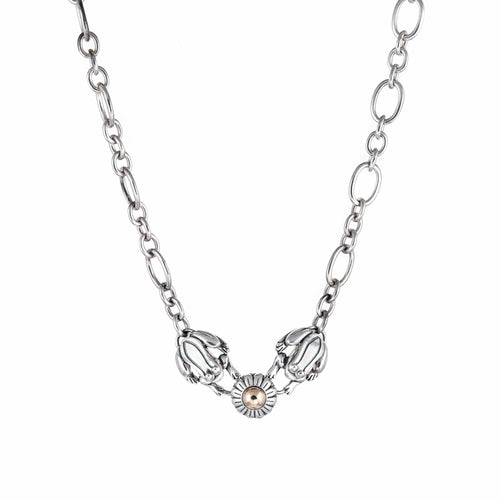 Collier Barry Kieselstein Cord - Collier ras-du-cou grenouilles en or jaune 14k et argent 58 Facettes G13684