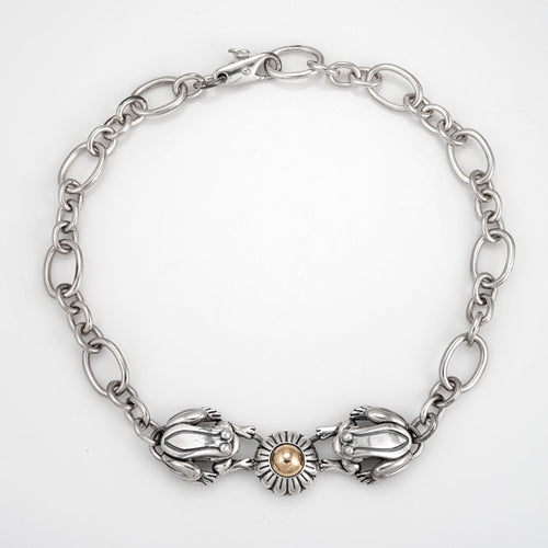 Collier Barry Kieselstein Cord - Collier ras-du-cou grenouilles en or jaune 14k et argent 58 Facettes G13684